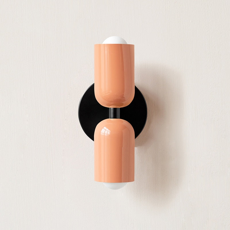 Bunte Minimalistische Zwei-Birnen-Wandlampe