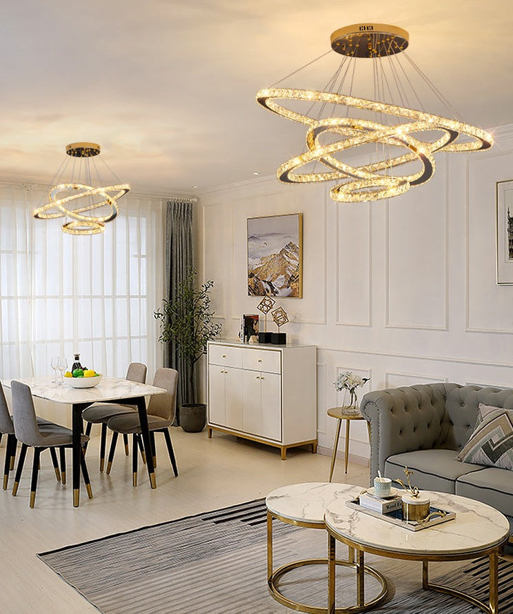 Glas-Kristall-Ring-Kronleuchter