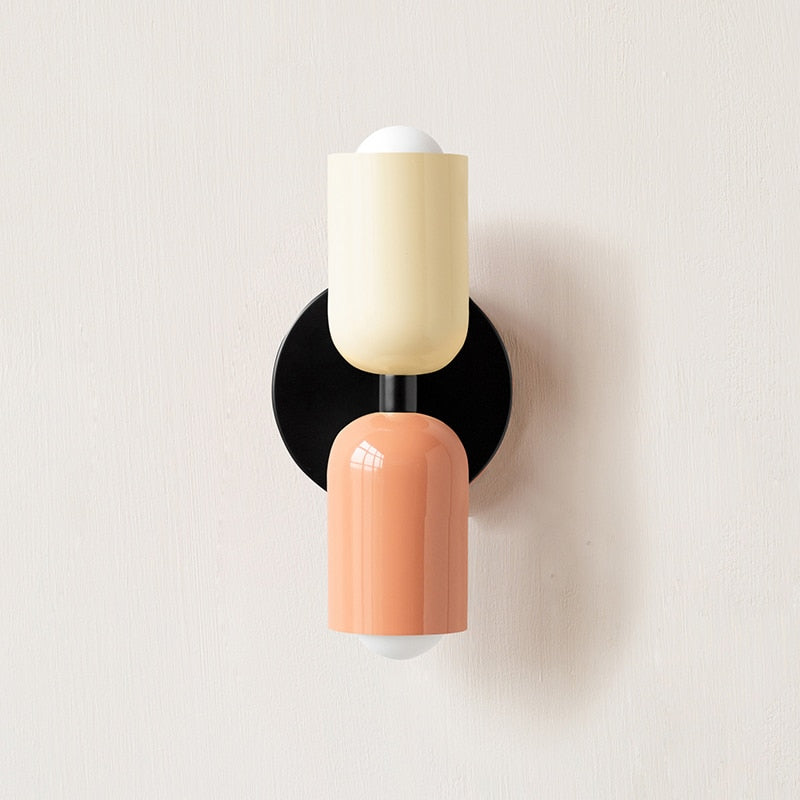 Bunte Minimalistische Zwei-Birnen-Wandlampe