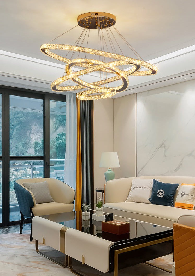 Glas-Kristall-Ring-Kronleuchter