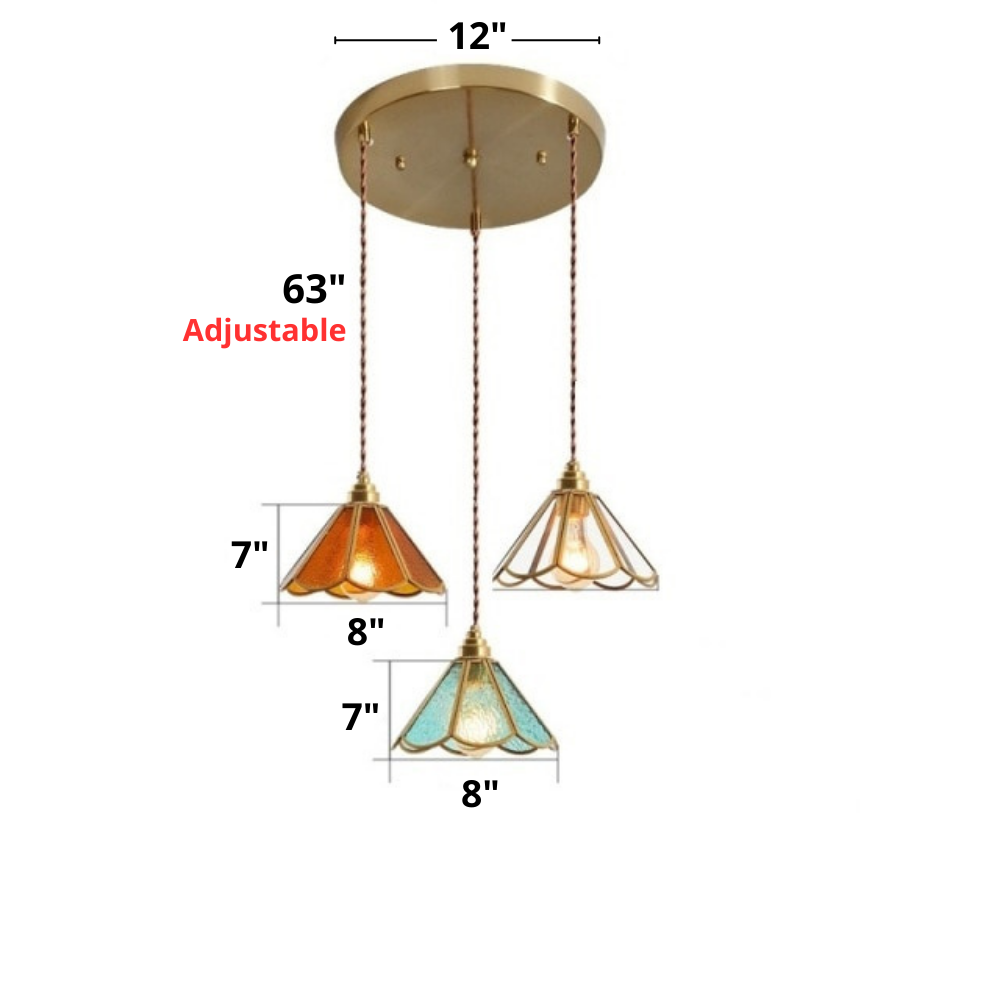 Vintage Buntglas Pendelleuchten
