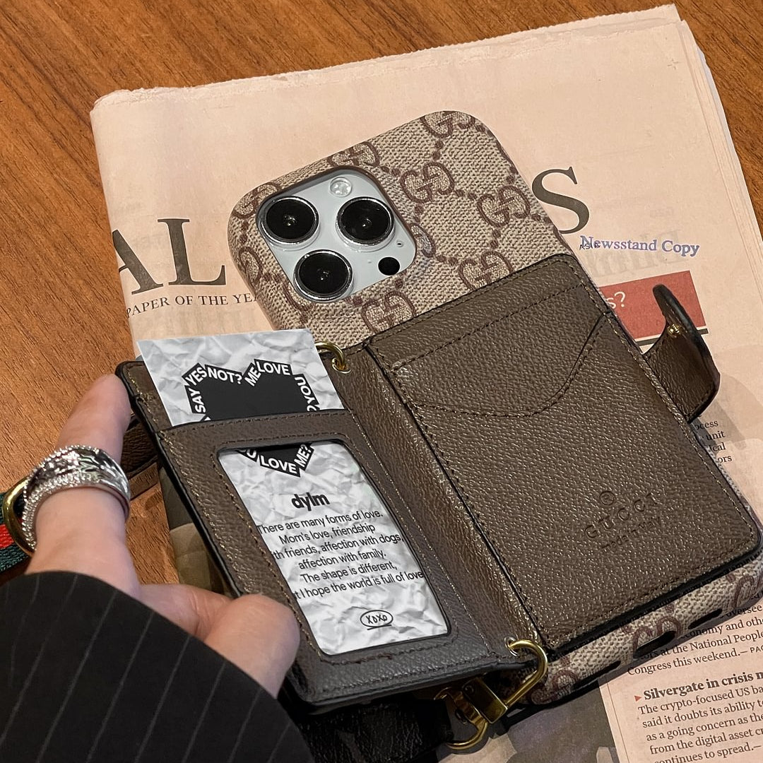 Ophidia Leather Wallet Crossbody iPhone Case