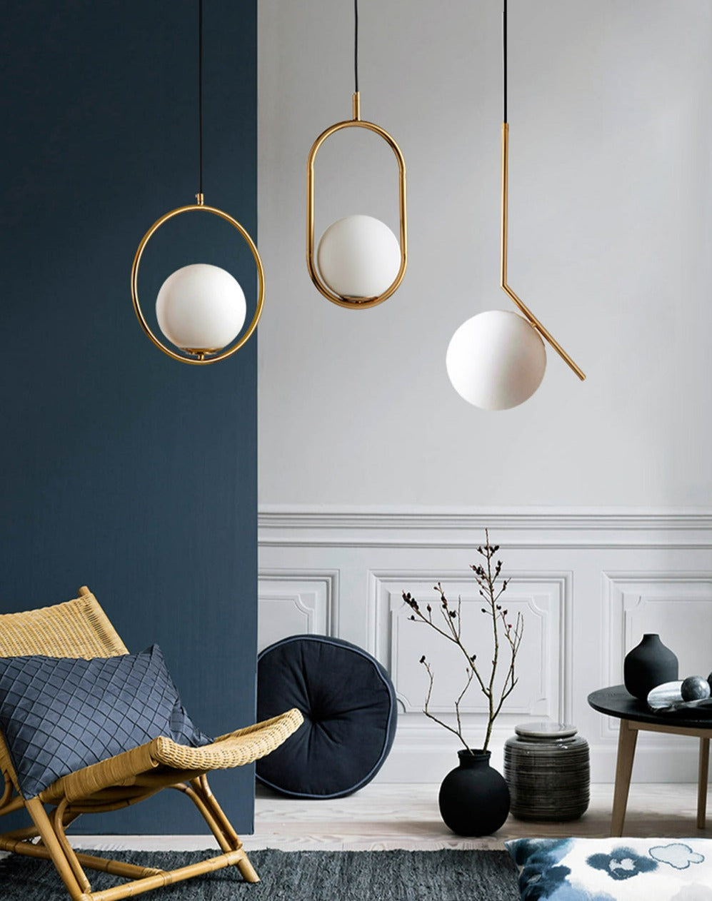 Moderne Frosted Glass Globe Pendelleuchten