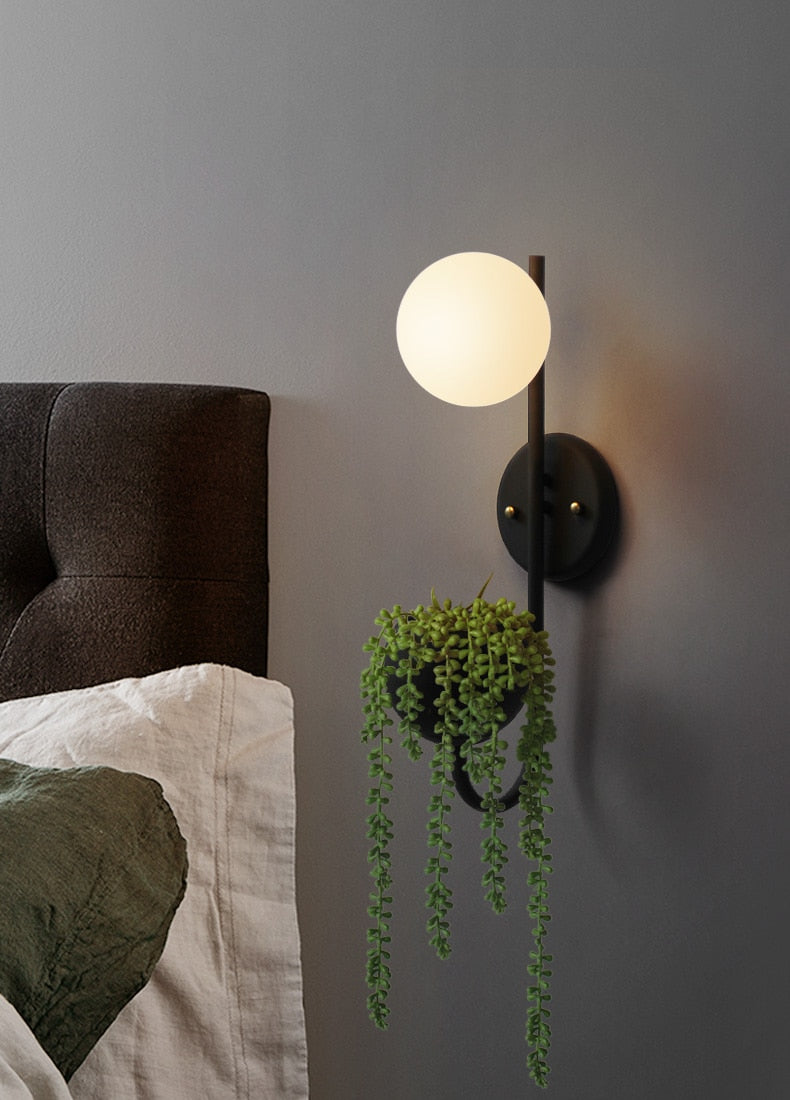 Moderne Pflanzgefäß-Wandlampe