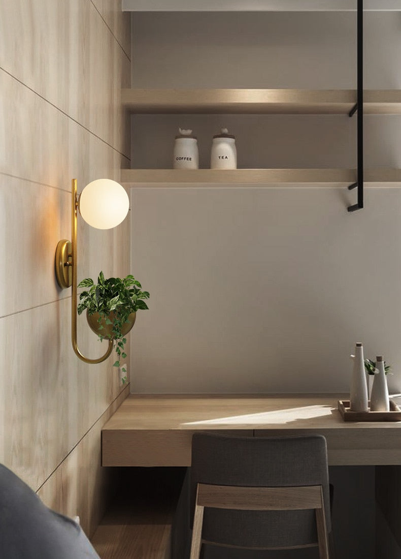 Moderne Pflanzgefäß-Wandlampe