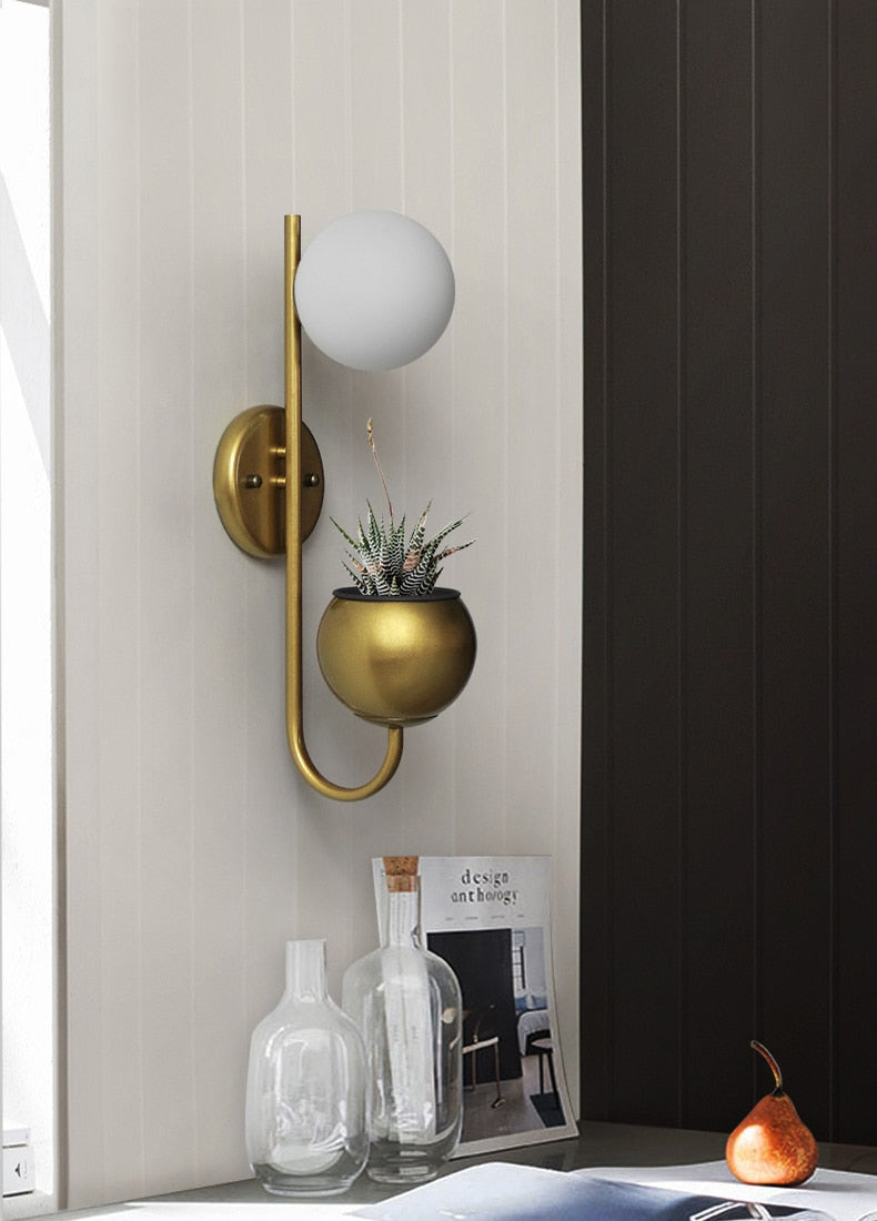 Moderne Pflanzgefäß-Wandlampe