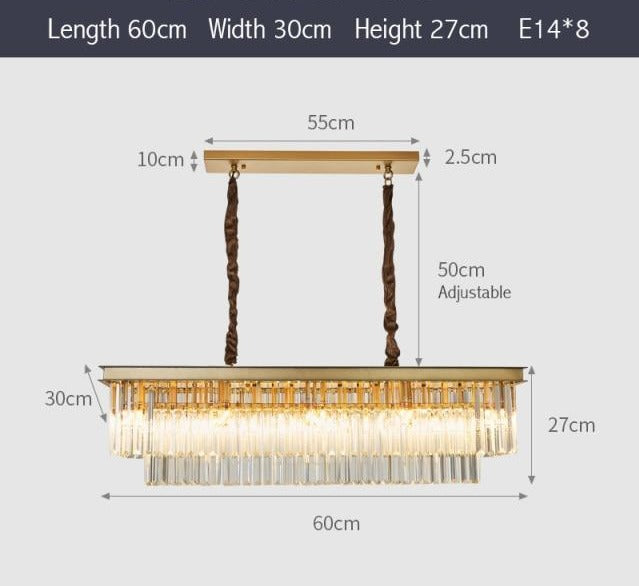Kennedy - Moderner Glas-Kristall-Kronleuchter