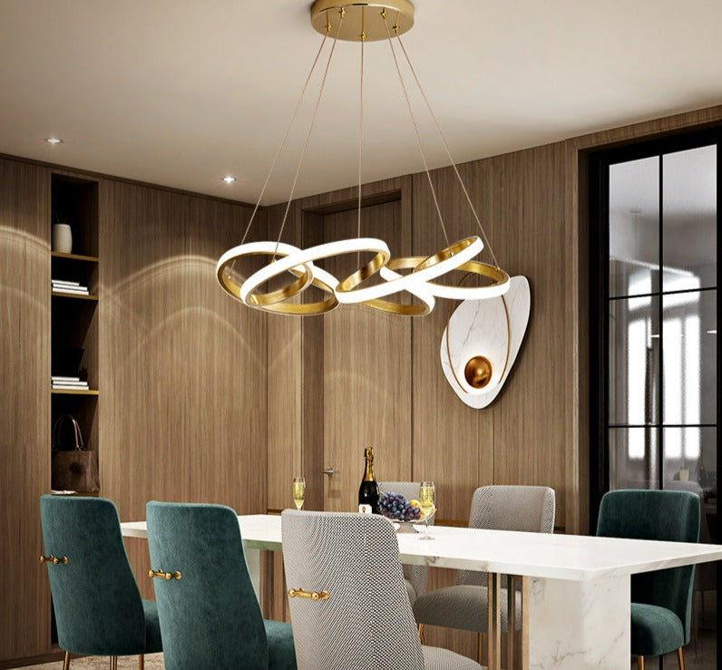 Moderne LED-Ribbon-Kronleuchter