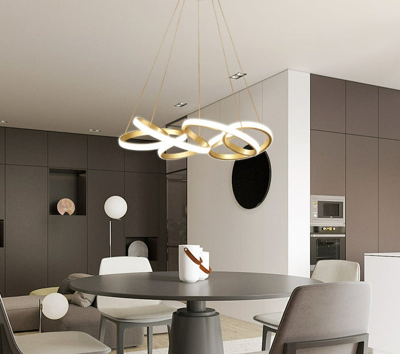 Moderne LED-Ribbon-Kronleuchter