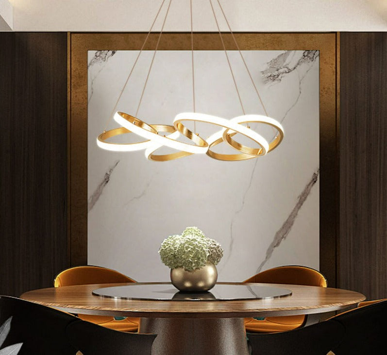 Moderne LED-Ribbon-Kronleuchter