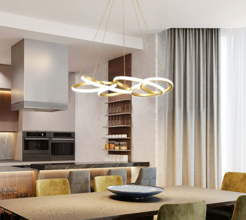 Moderne LED-Ribbon-Kronleuchter