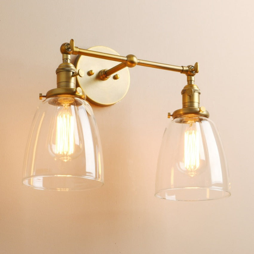Zwei-Birnen Wilson Vintage Wandleuchte