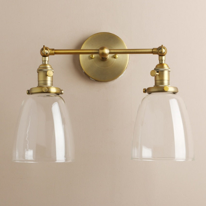 Zwei-Birnen Wilson Vintage Wandleuchte