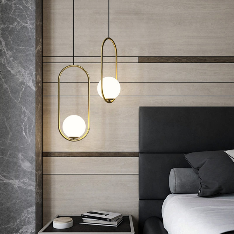 Moderne Frosted Glass Globe Pendelleuchten
