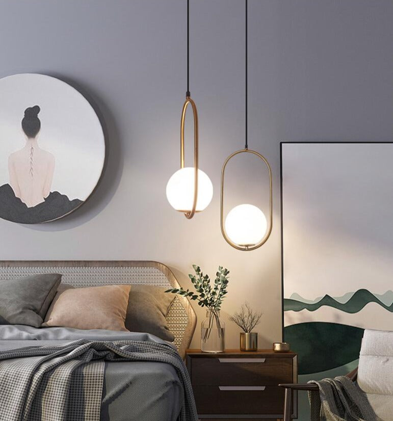 Moderne Frosted Glass Globe Pendelleuchten