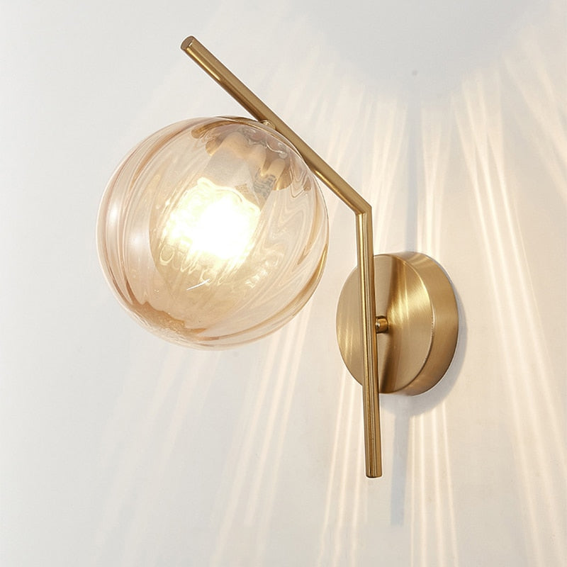 Faulkner - Moderne Glas-Globus Wandleuchte