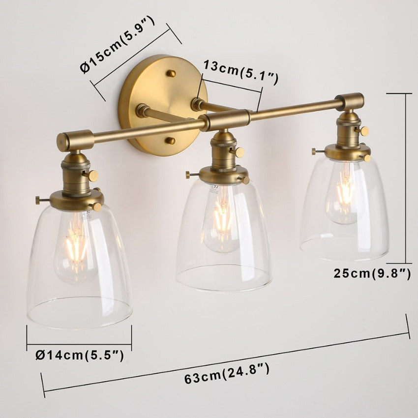 Drei-Birnen Wilson Vintage Wandleuchte