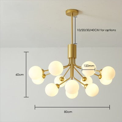 Elena - Moderner Glas-Globus-Kronleuchter