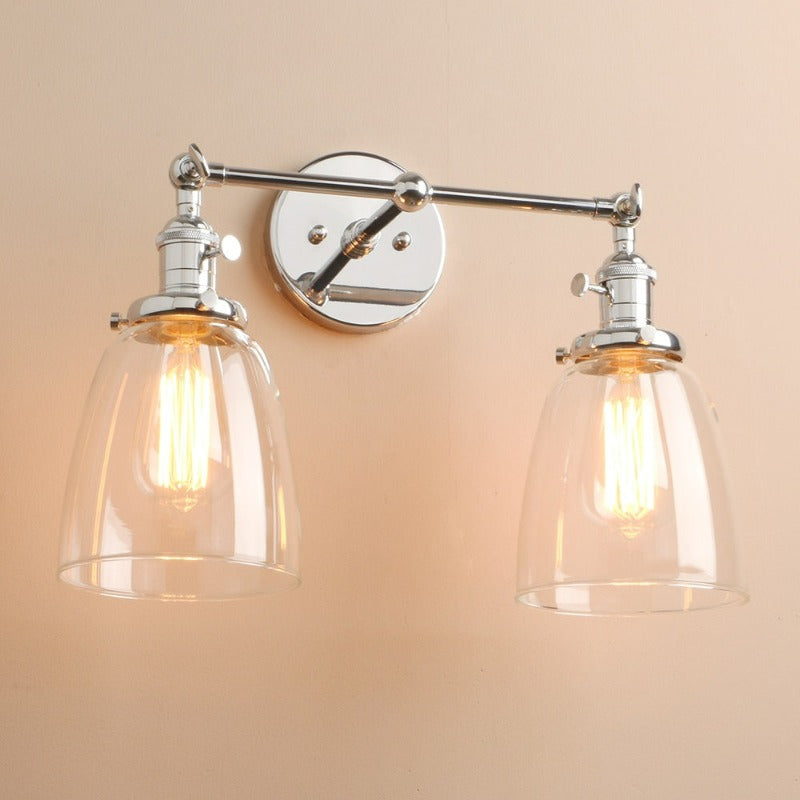 Zwei-Birnen Wilson Vintage Wandleuchte