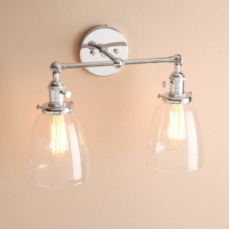 Zwei-Birnen Wilson Vintage Wandleuchte