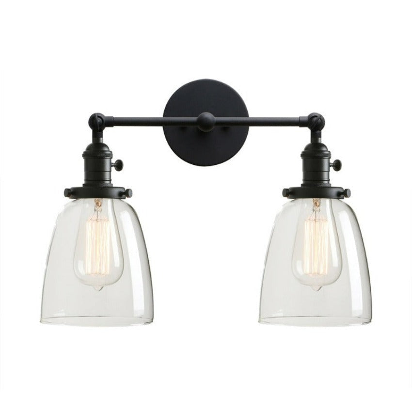 Zwei-Birnen Wilson Vintage Wandleuchte