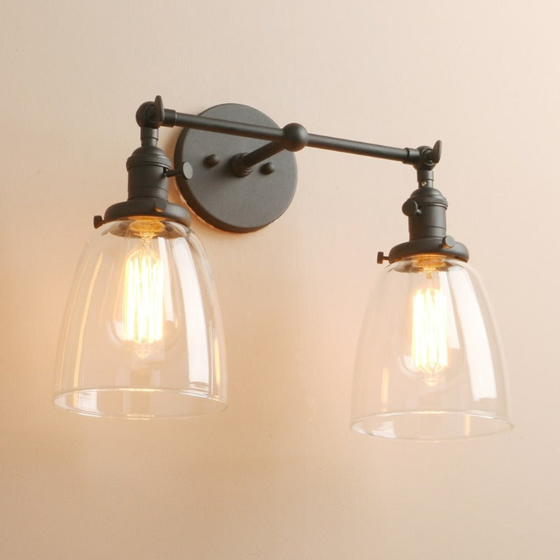 Zwei-Birnen Wilson Vintage Wandleuchte