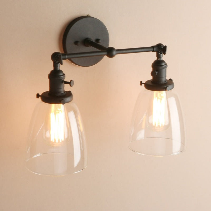 Zwei-Birnen Wilson Vintage Wandleuchte