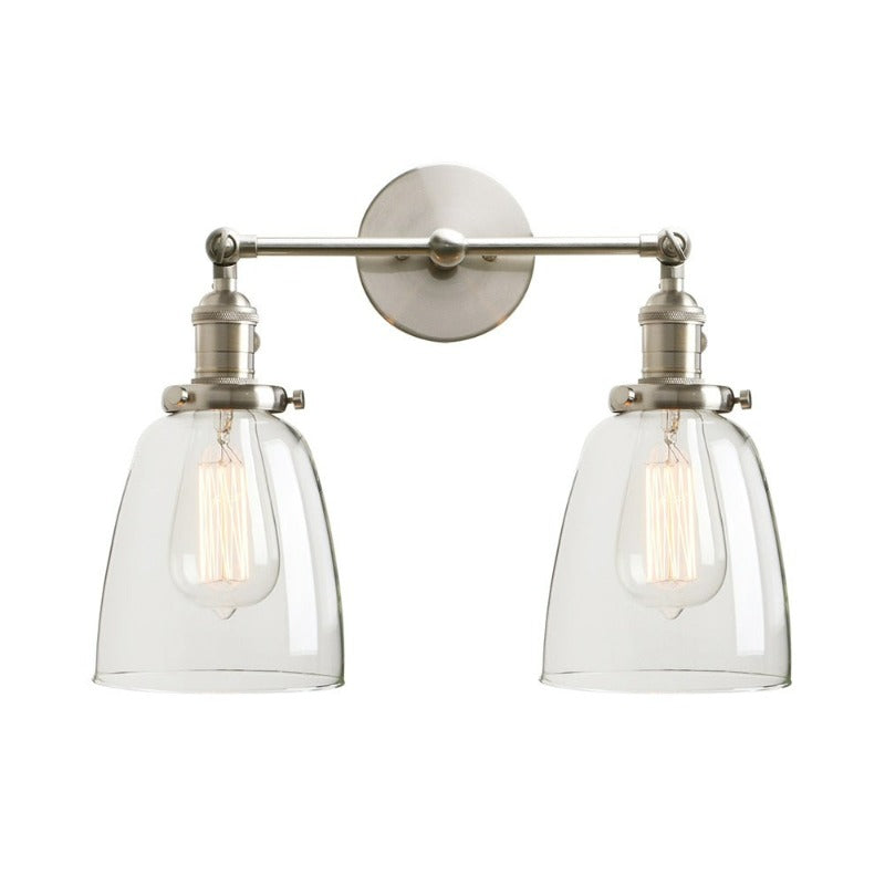 Zwei-Birnen Wilson Vintage Wandleuchte