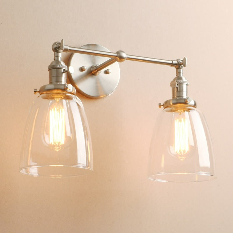 Zwei-Birnen Wilson Vintage Wandleuchte