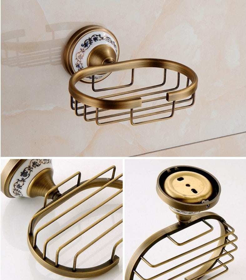 Antike Messing-Badezimmer-Set