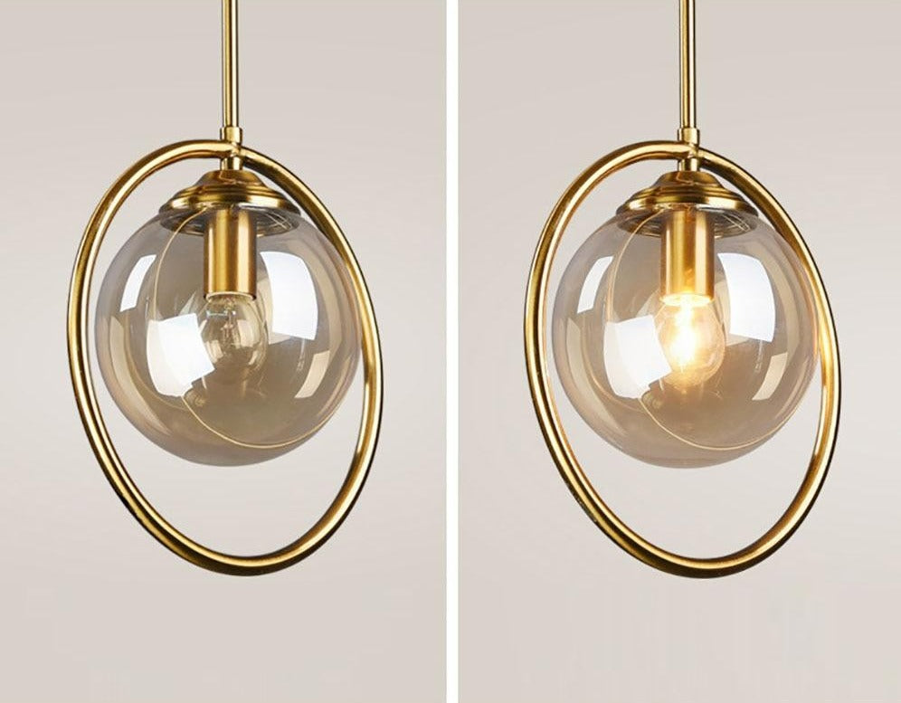 Vintage Glas-Globus Pendelleuchten