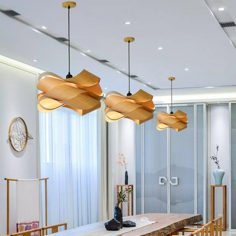Moderne Schalenholz Pendelleuchten