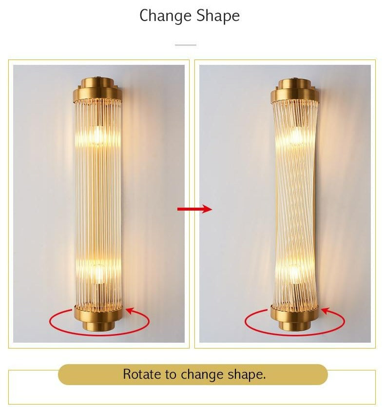 Moderne Glas-Säulen-Wandleuchte