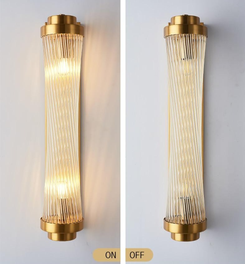Moderne Glas-Säulen-Wandleuchte