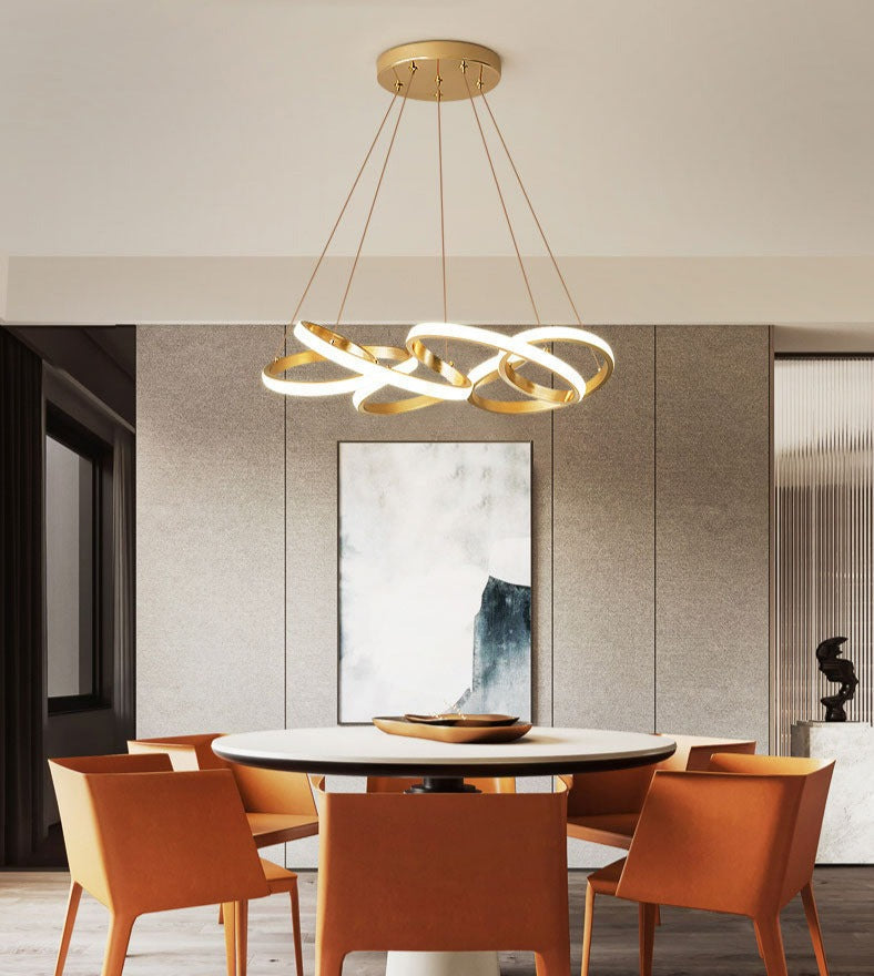 Moderne LED-Ribbon-Kronleuchter