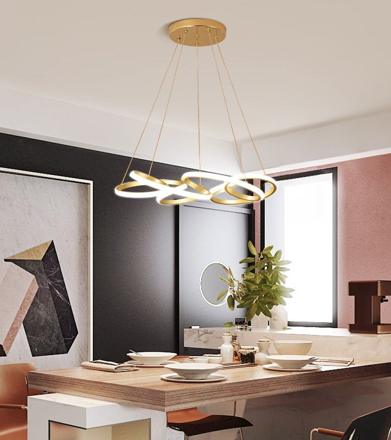 Moderne LED-Ribbon-Kronleuchter