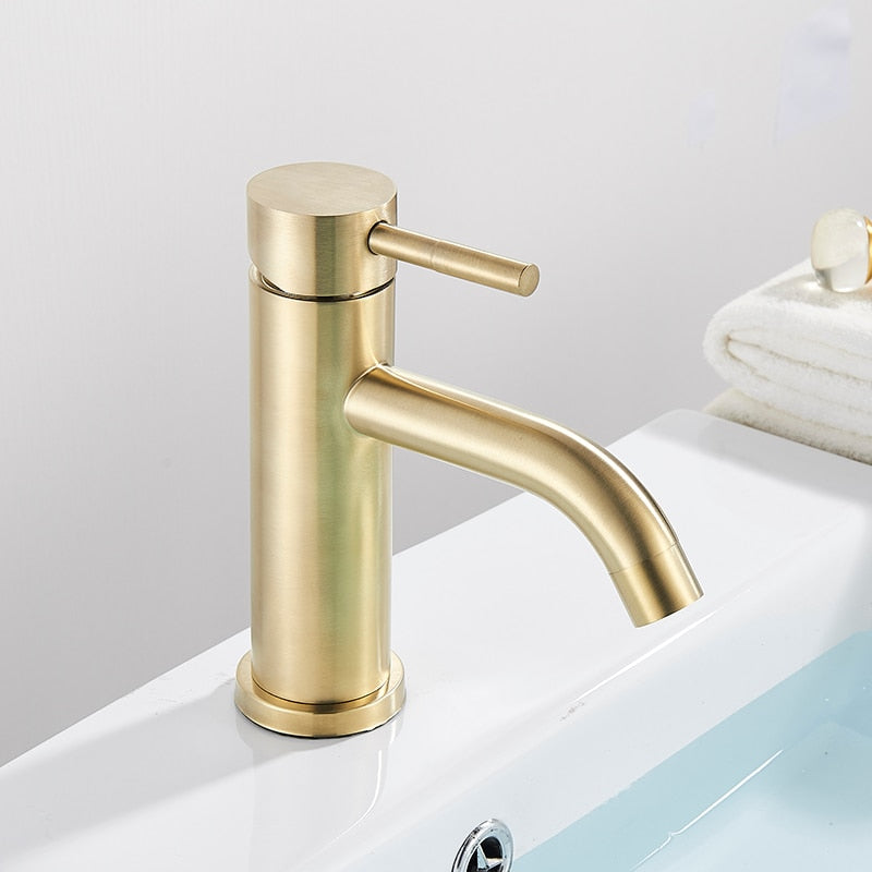 Klassische Gebürstete Gold Badezimmerarmatur