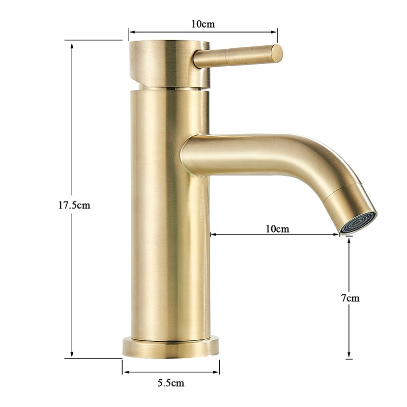Klassische Gebürstete Gold Badezimmerarmatur