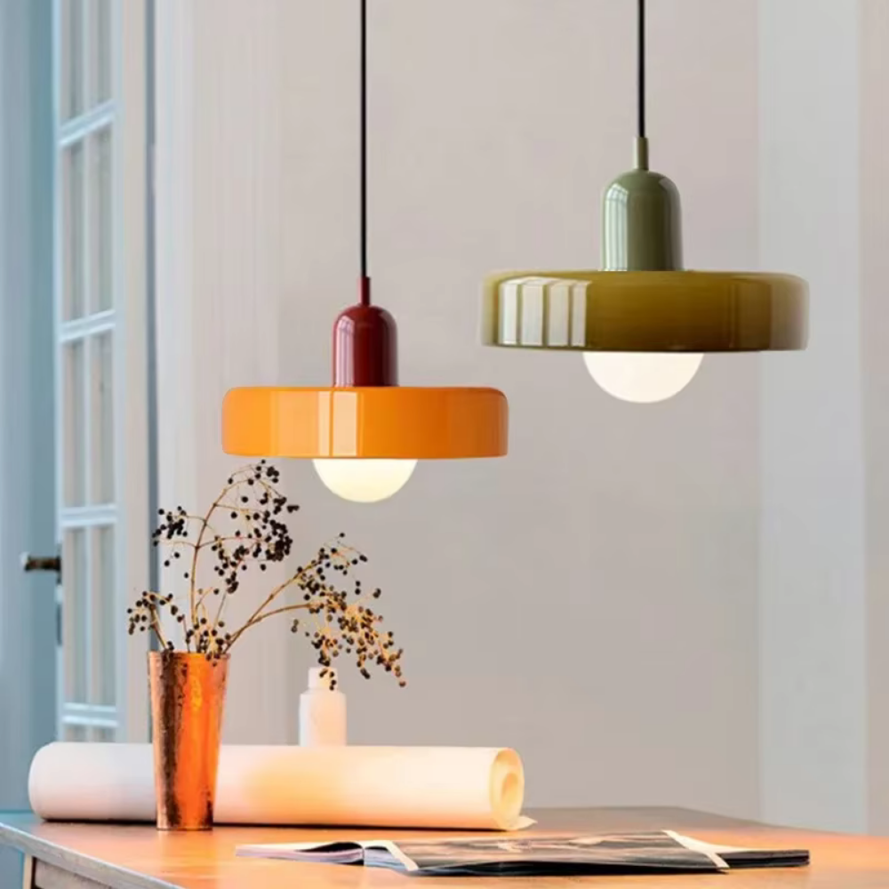 Bauhaus-Stil bunte Glas-Pendelleuchten
