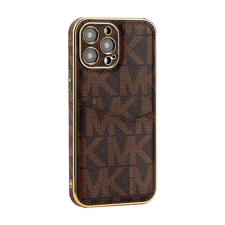 Luxury M-K-Inspired Monogram iPhone Case with Card Holder