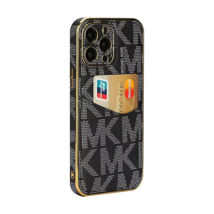 Luxury M-K-Inspired Monogram iPhone Case with Card Holder