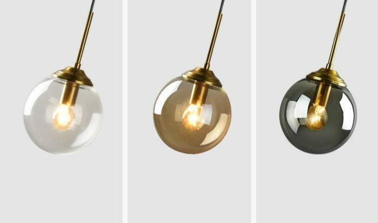 Vintage Glas-Globus Pendelleuchten