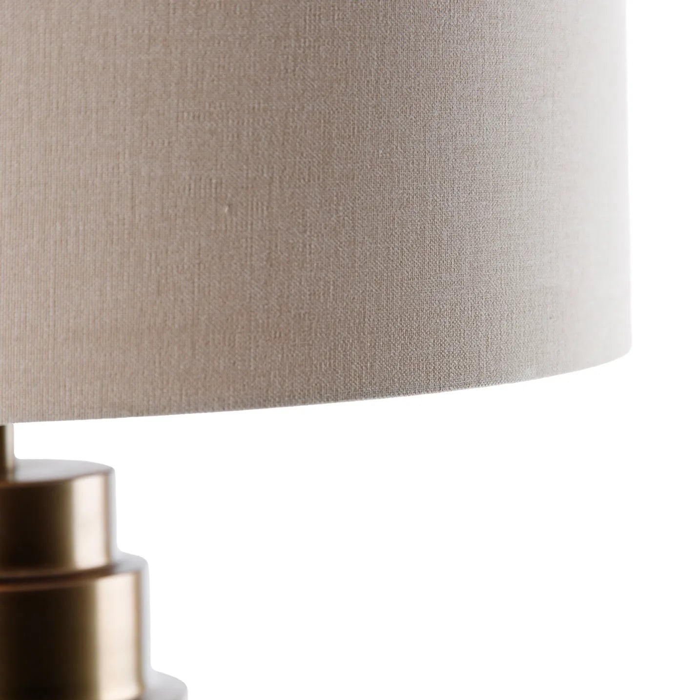 Tischlampe Bronze mit Stoffschirm in Hellbraun- Bruut