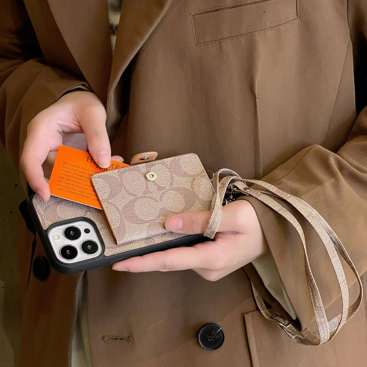 Coach Card Bag Leather Chain iPhone Case