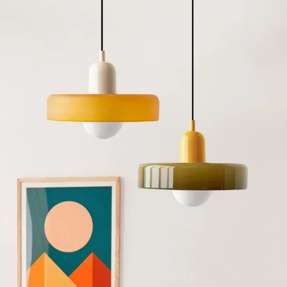 Bauhaus-Stil bunte Glas-Pendelleuchten