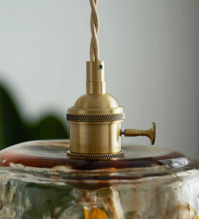 Vintage Handgeblasene Glas-Pendelleuchten