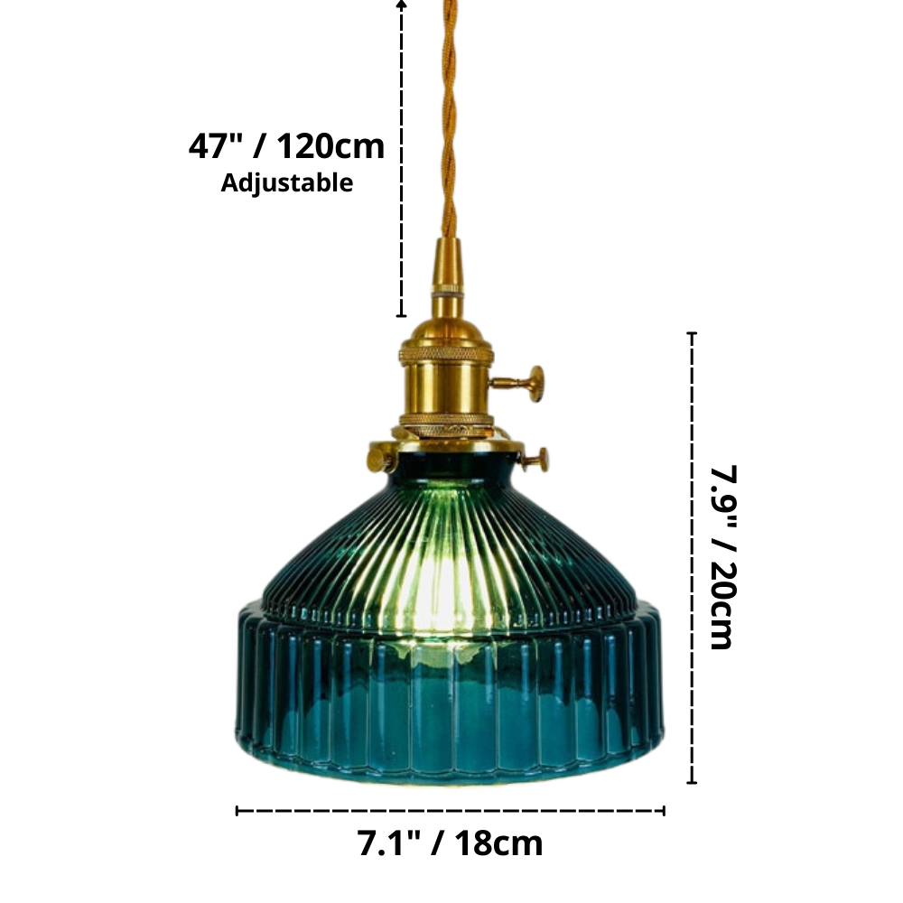 Monroe - Rustikale Bunte Glas-Pendelleuchten