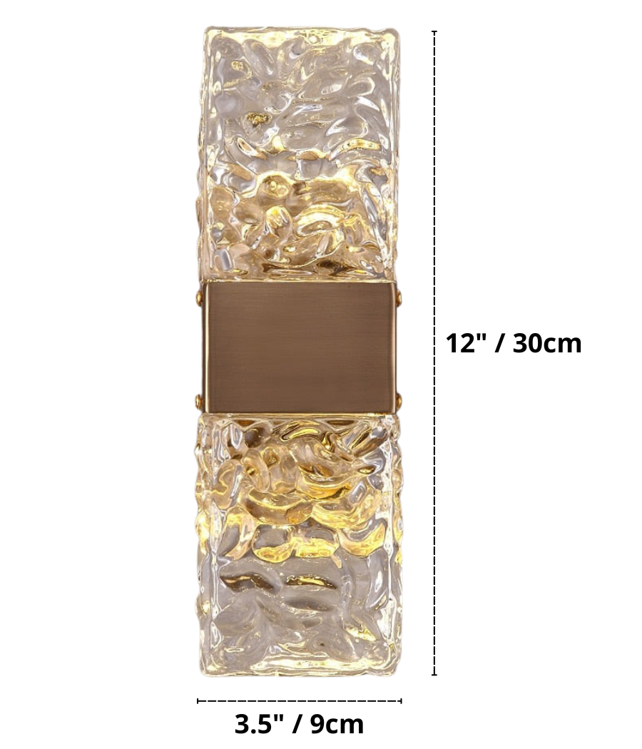 Roma - Textured Glass Crystal Wall Sconce