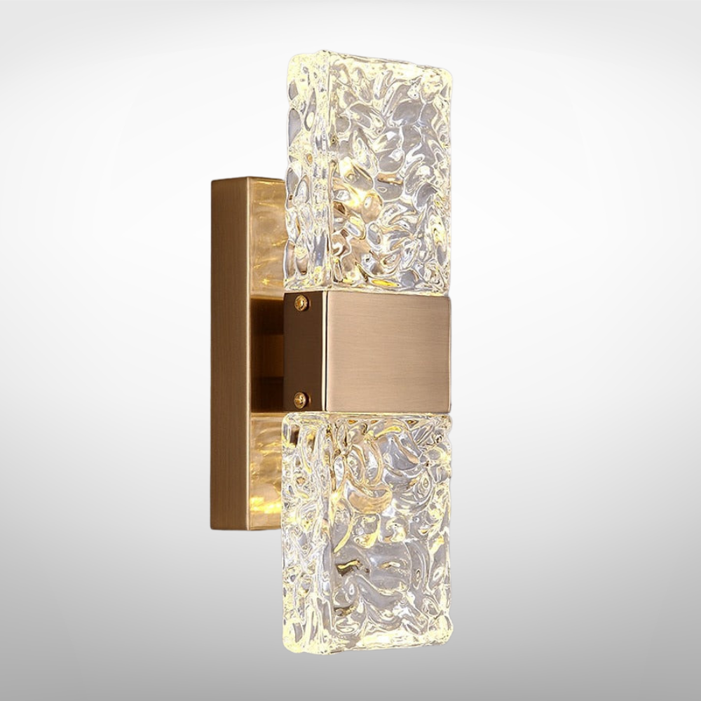 Roma - Textured Glass Crystal Wall Sconce