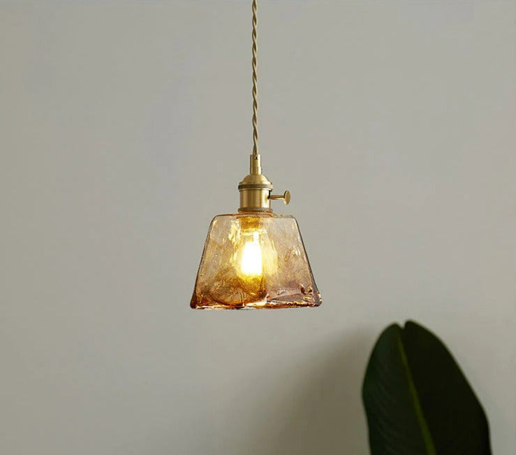 Vintage Handgeblasene Glas-Pendelleuchten